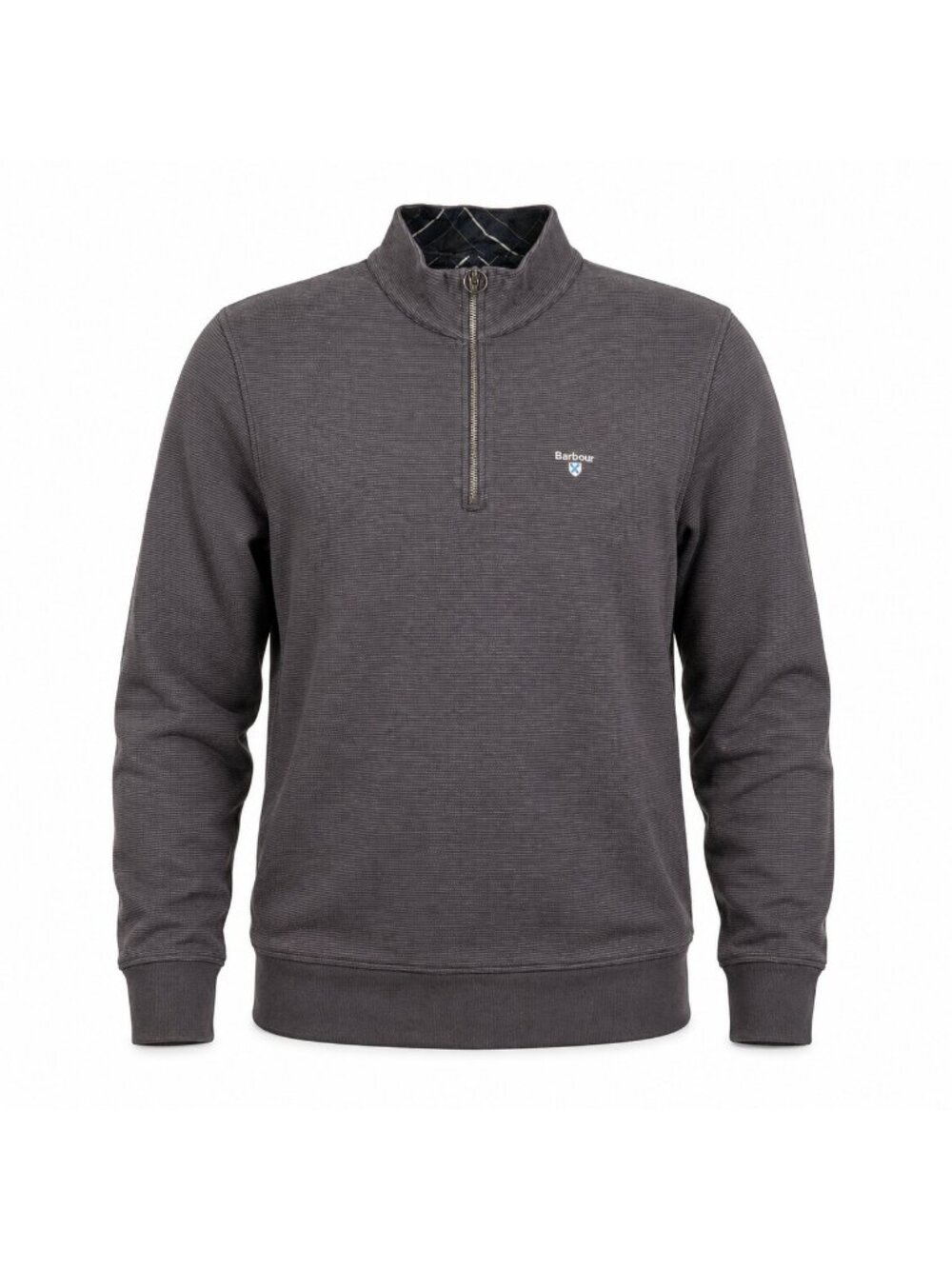 Barbour Men’s M Dark Gray Quarter Zip Pullover Cotton Sweater Mock Neck
